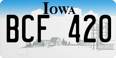 IA license plate BCF420