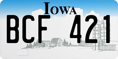IA license plate BCF421