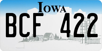 IA license plate BCF422