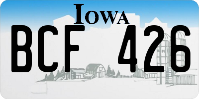 IA license plate BCF426