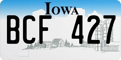IA license plate BCF427