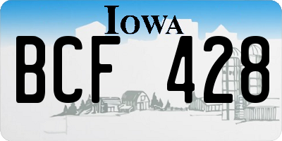 IA license plate BCF428