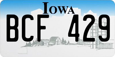 IA license plate BCF429