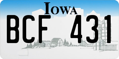 IA license plate BCF431