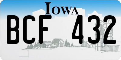 IA license plate BCF432