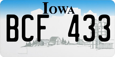 IA license plate BCF433