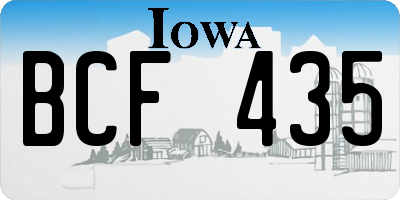 IA license plate BCF435