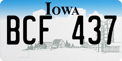 IA license plate BCF437