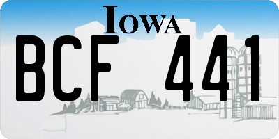 IA license plate BCF441