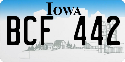 IA license plate BCF442