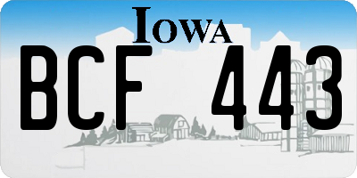 IA license plate BCF443