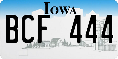 IA license plate BCF444
