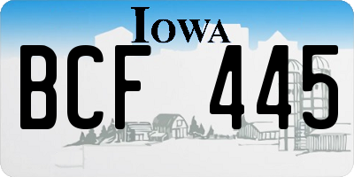 IA license plate BCF445