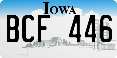 IA license plate BCF446