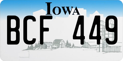 IA license plate BCF449