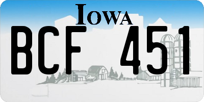 IA license plate BCF451