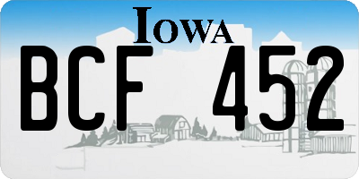 IA license plate BCF452