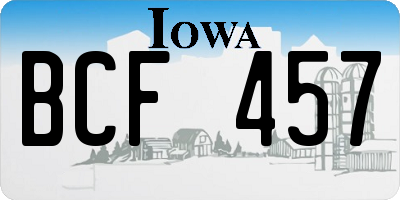 IA license plate BCF457