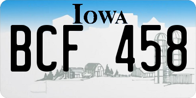 IA license plate BCF458