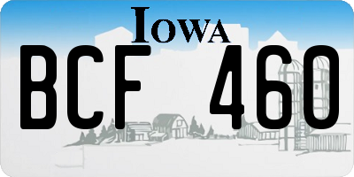 IA license plate BCF460