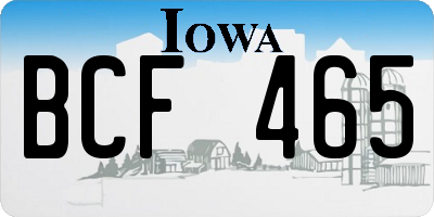 IA license plate BCF465
