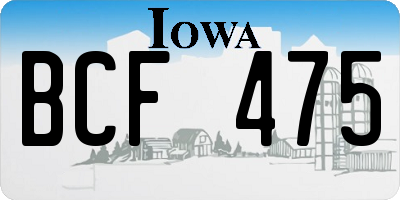 IA license plate BCF475