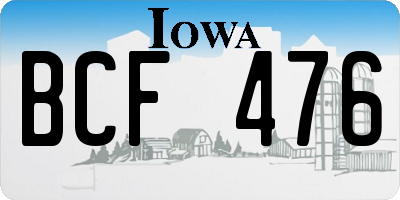 IA license plate BCF476