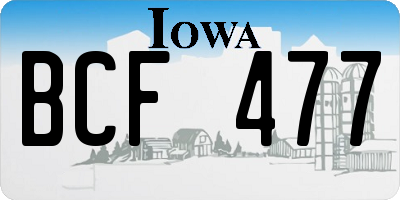 IA license plate BCF477