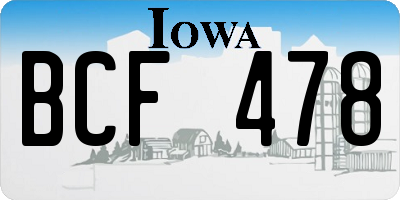 IA license plate BCF478