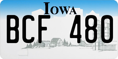 IA license plate BCF480