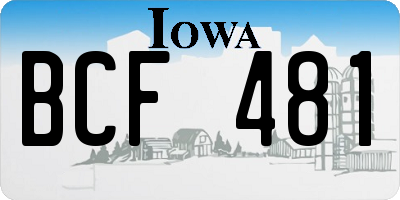IA license plate BCF481