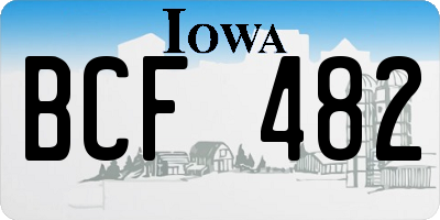 IA license plate BCF482