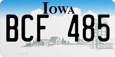 IA license plate BCF485