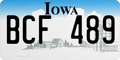 IA license plate BCF489