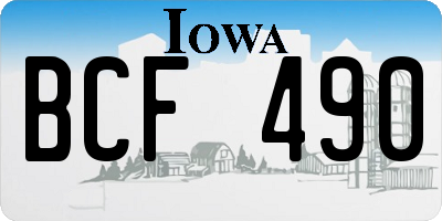 IA license plate BCF490