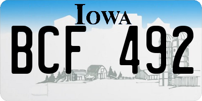 IA license plate BCF492