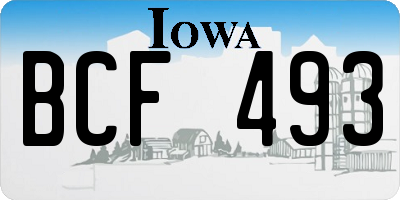 IA license plate BCF493