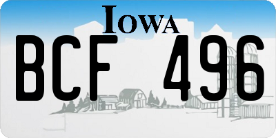 IA license plate BCF496