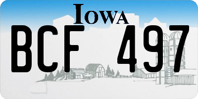 IA license plate BCF497