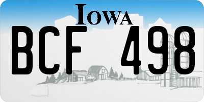 IA license plate BCF498