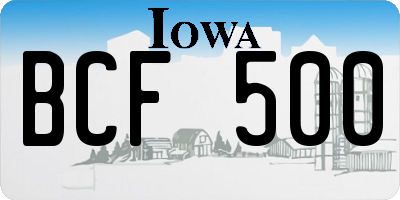 IA license plate BCF500