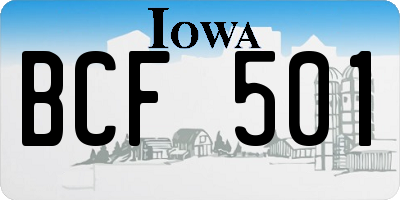 IA license plate BCF501