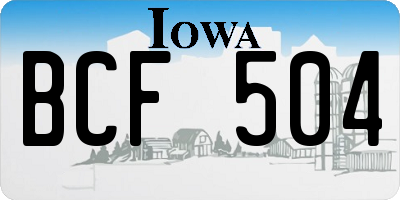 IA license plate BCF504