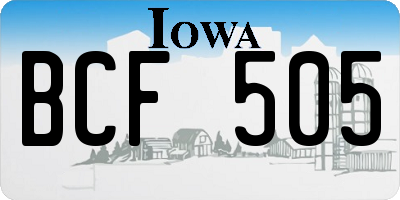 IA license plate BCF505