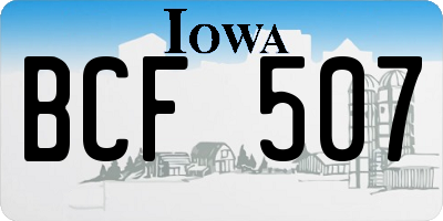 IA license plate BCF507
