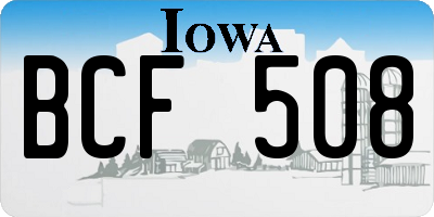 IA license plate BCF508