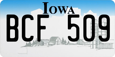 IA license plate BCF509