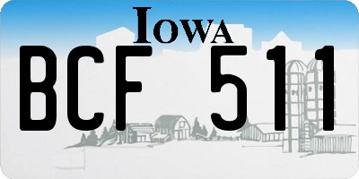 IA license plate BCF511