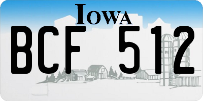 IA license plate BCF512