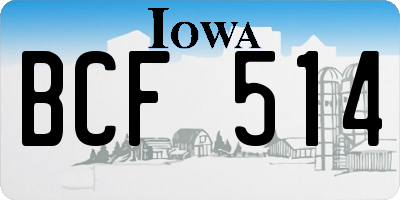 IA license plate BCF514